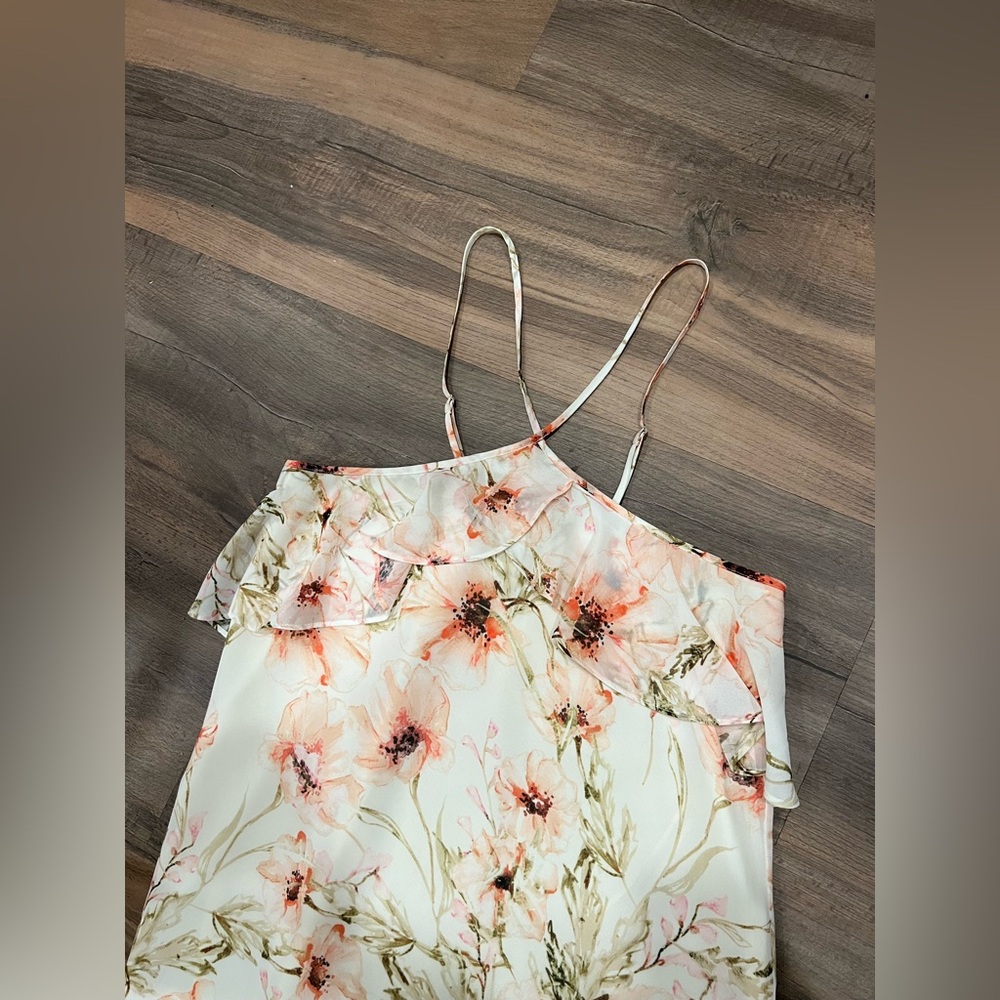Haute Hippie white and pink floral flowy spring short dress women’s XS like new